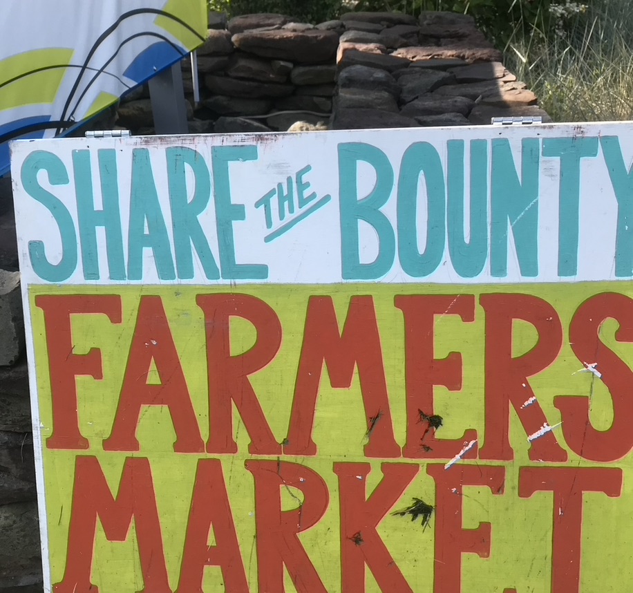 Painted sign at Millerton farmers market